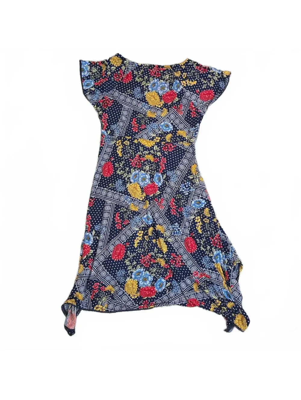 Rafaella Mediterranean Blue Floral Wrap Dress XL